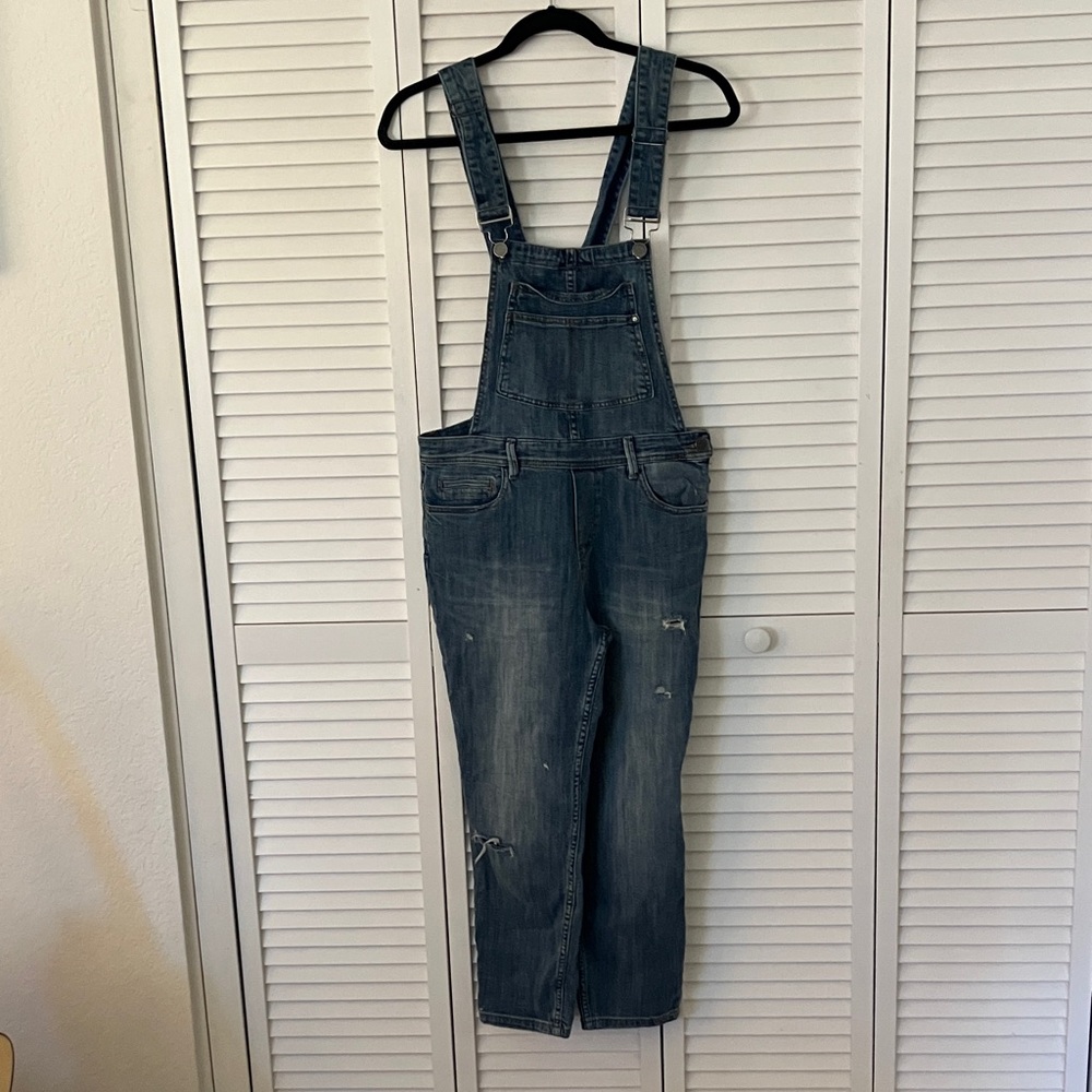 BlankNYC‎ Distressed Blue Denim Overalls size 27 great condition